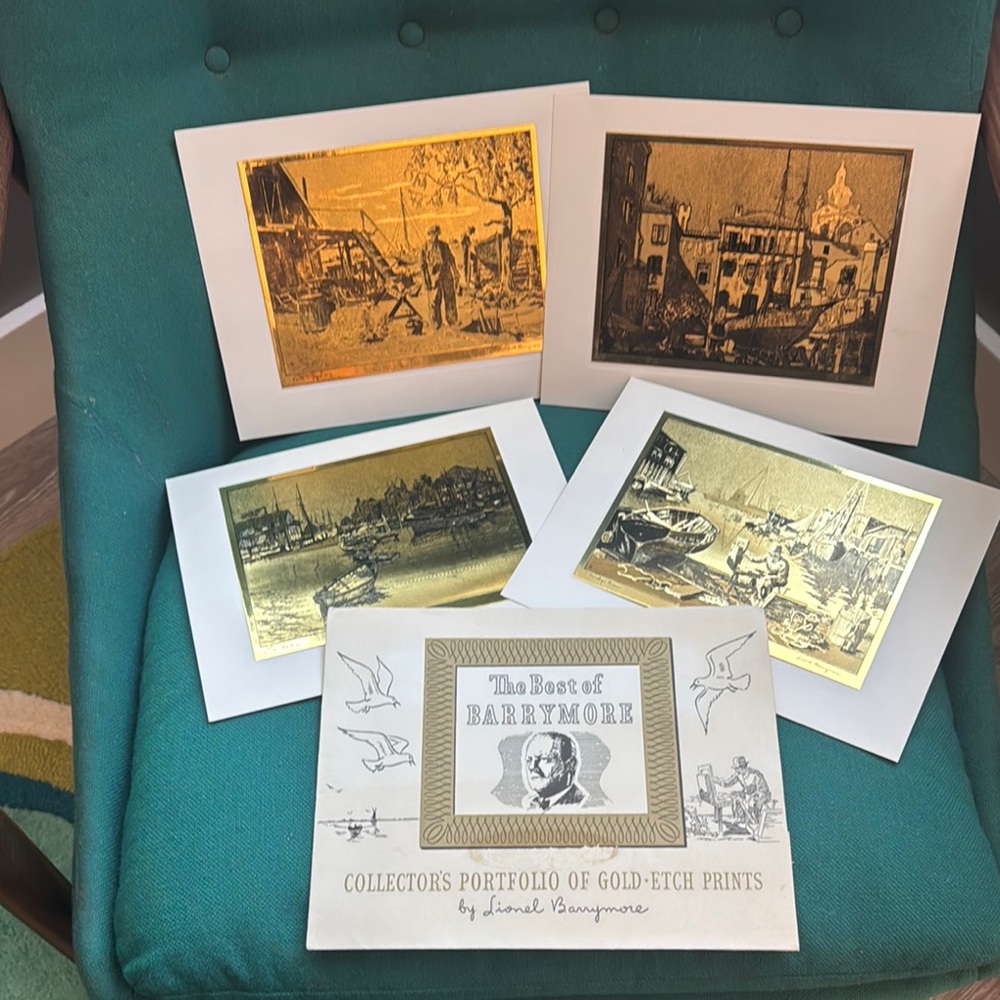 Vintage Best of Lionel Barrymore Gold-Etch Art Print Collection